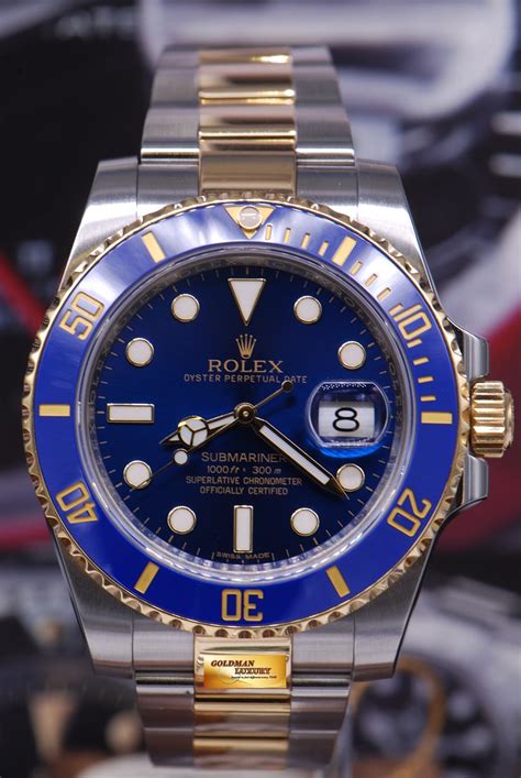 rolex submariner blue half gold